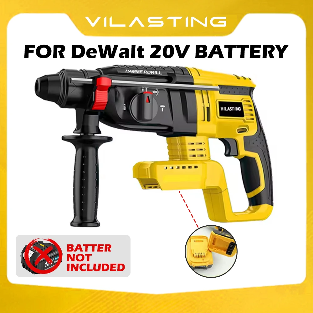 VILASTING 26MM Brushless Cordless Electric Hammer Drill Multi Functional Rotary High Power Tools For Dewalt 18V Battery Pin
VILASTING 26MM Brushless Cordless Electric Hammer Drill Multi Functional Rotary High Power Tools For Dewalt 18V Battery Pin