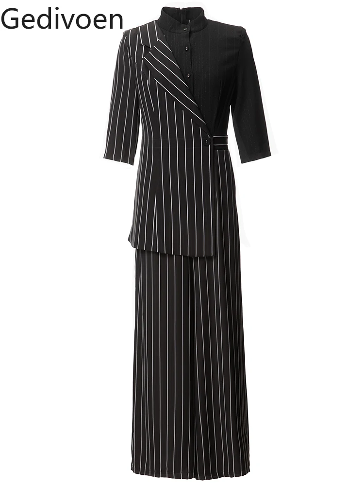 Gedivoen 2024 Spring Summer Fashion Runway Office Jumpsuit Women Elegant Office Stripe Button Temperament High Waist Jumpsuit
Gedivoen 2024 Spring Summer Fashion Runway Office Jumpsuit Women Elegant Office Stripe Button Temperament High Waist Jumpsuit