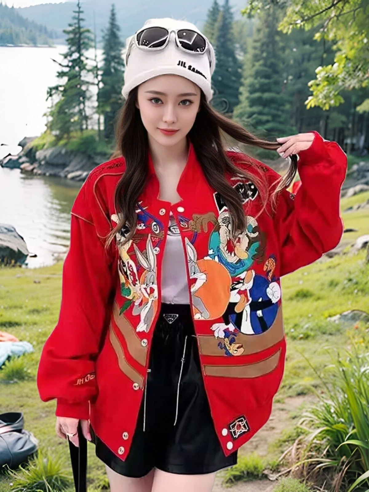 American Sle Heavy Embroidery Red Baseball Jaet Men's Loose Fit Long Sve Coat for Spring Autumn And Winter Seasons
American Sle Heavy Embroidery Red Baseball Jaet Men's Loose Fit Long Sve Coat for Spring Autumn And Winter Seasons