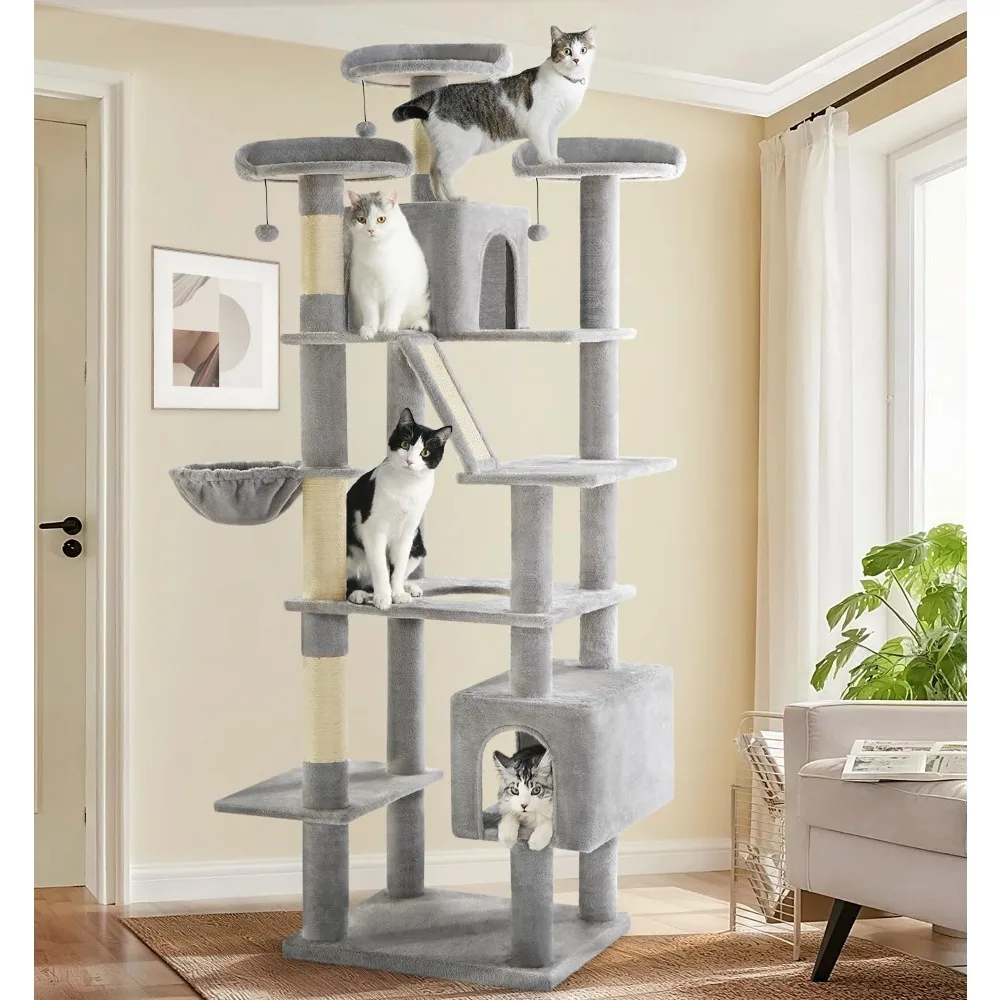 Tall Cat Tree, 80 Cat Tree Tower for Indoor Cats Large Adult, Modern Cat Tower with Scratching Post, Cozy Hammock, 3 P
Tall Cat Tree, 80 Cat Tree Tower for Indoor Cats Large Adult, Modern Cat Tower with Scratching Post, Cozy Hammock, 3 P