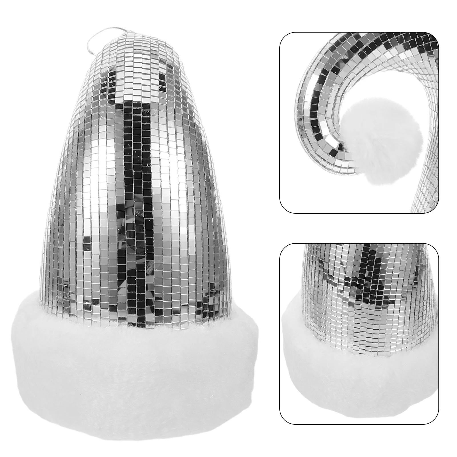 Santa Hat Christmas Ornament Shiny Metallic Reflective Disco Ball Hanging Decoration Retro 70s Tree Decor Stocking Stuffer 
Santa Hat Christmas Ornament Shiny Metallic Reflective Disco Ball Hanging Decoration Retro 70s Tree Decor Stocking Stuffer