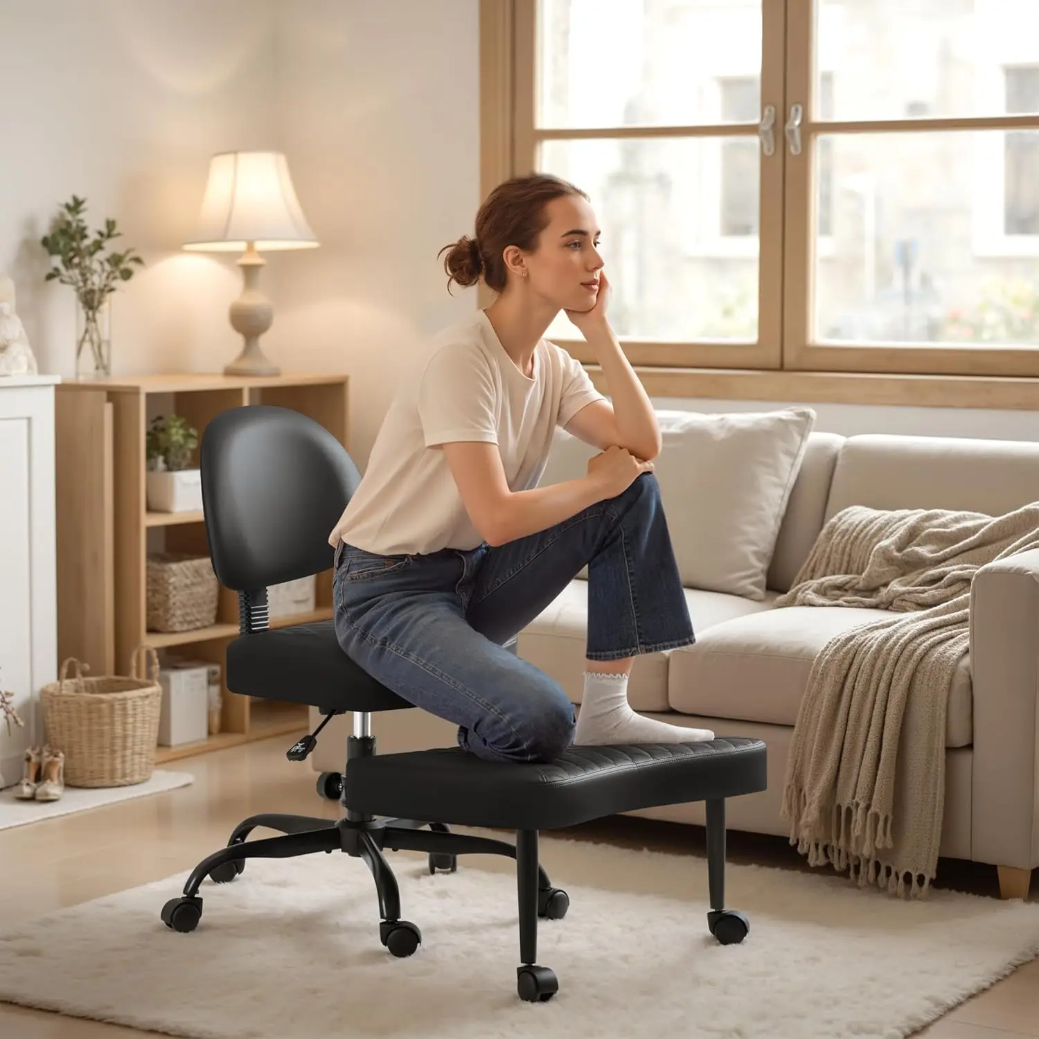 Ergonomic Cross Legged Office Desk Chair with Wheels, 360° Swivel and Adjustable Height for Meditation and, Customized
Ergonomic Cross Legged Office Desk Chair with Wheels, 360° Swivel and Adjustable Height for Meditation and, Customized