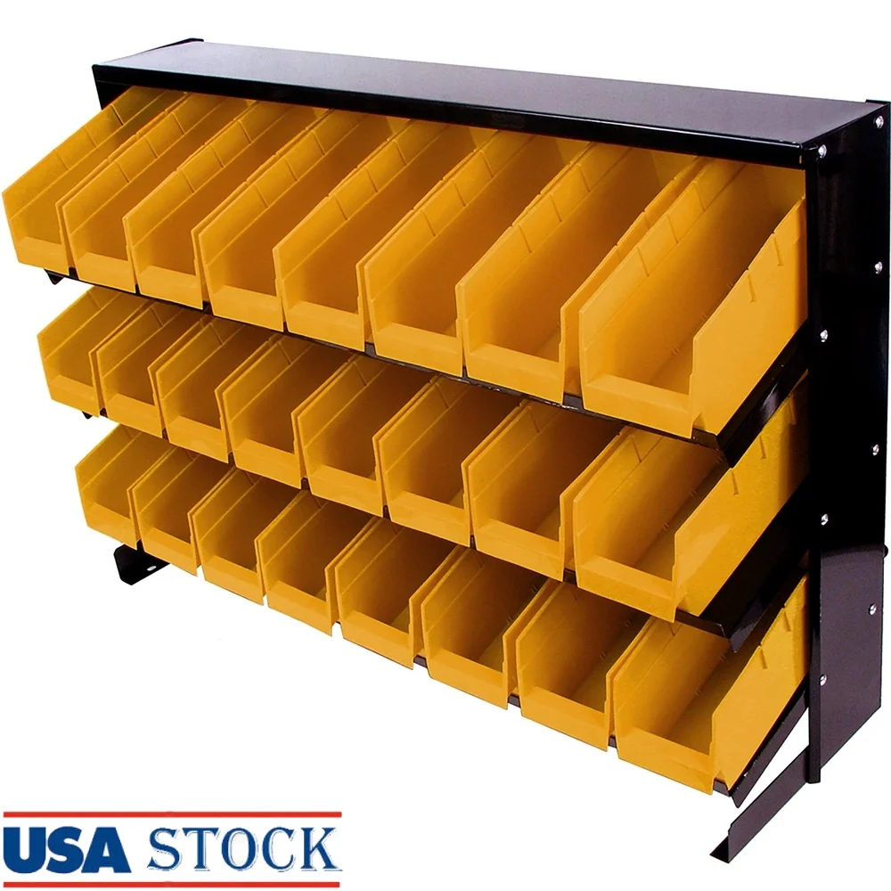 Heavy Duty Steel Storage Rack 24 Bin Organizer Tools Parts Workshop Garage Shelving System
Heavy Duty Steel Storage Rack 24 Bin Organizer Tools Parts Workshop Garage Shelving System