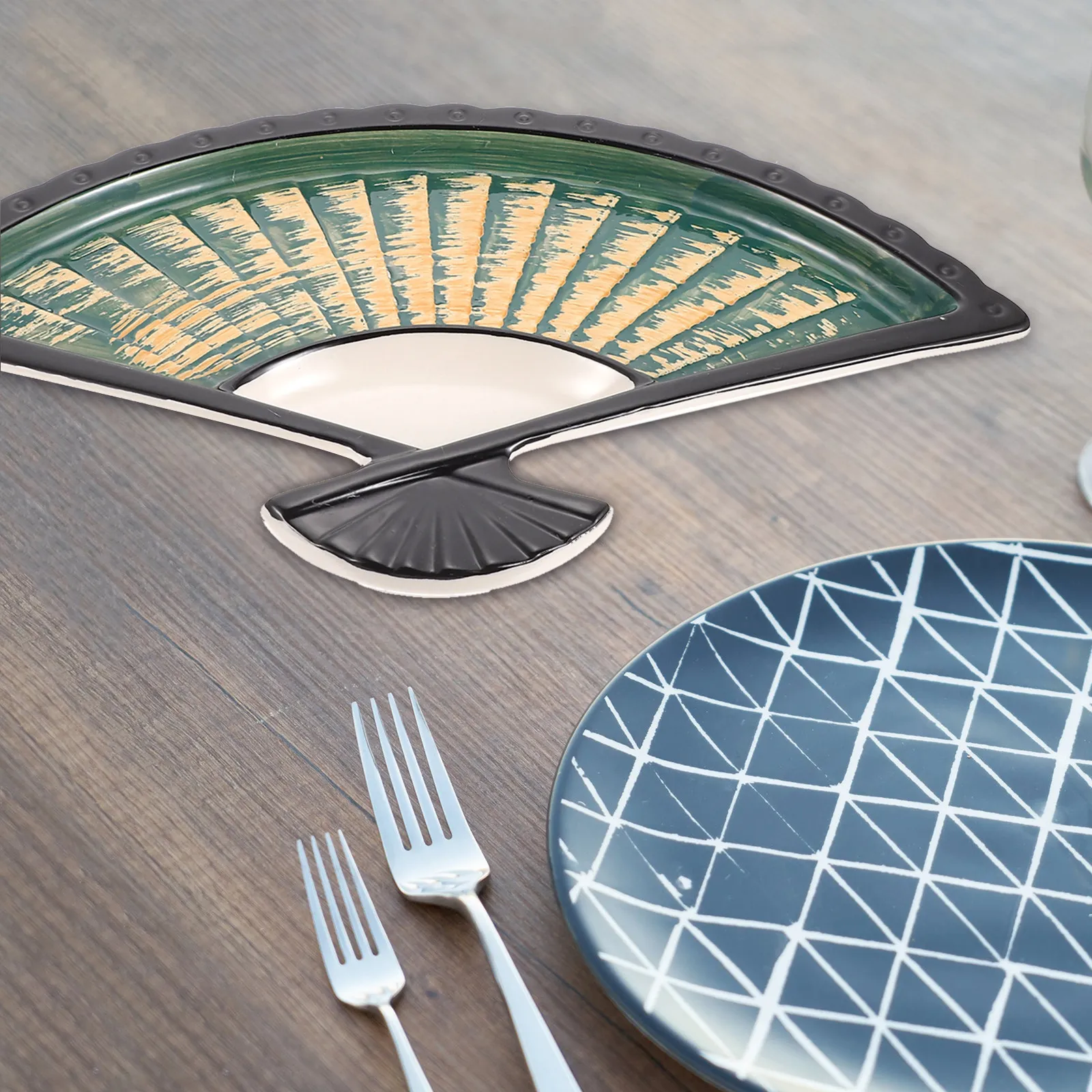 Oriental Culture Inspired Sector Sushi Plate Ceramic Dumpling Dish Sauce Dish Snack Plate Japanese Style Tableware for Kitchen
Oriental Culture Inspired Sector Sushi Plate Ceramic Dumpling Dish Sauce Dish Snack Plate Japanese Style Tableware for Kitchen