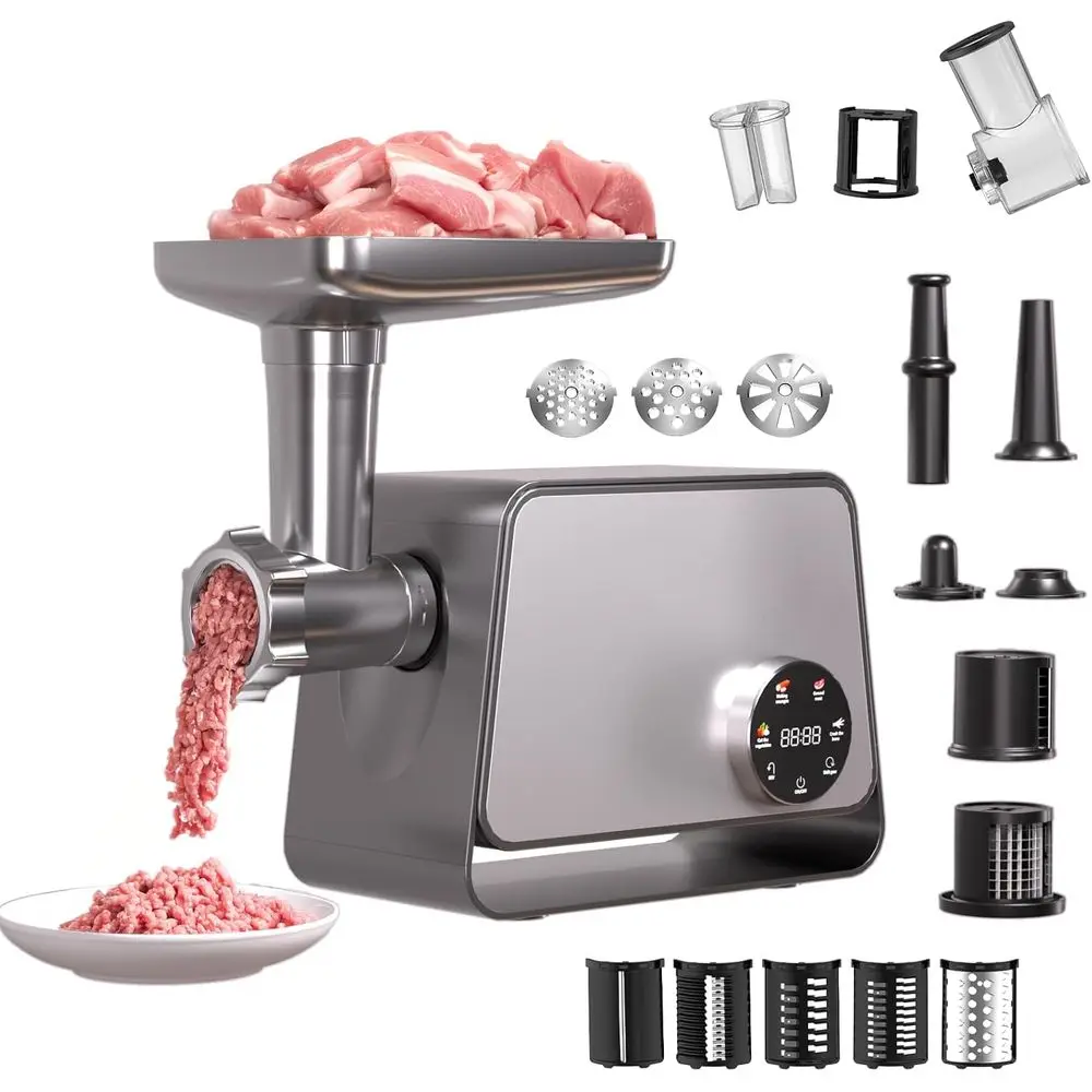 3200W Electric Meat Grinder Sausage Stuer With Touch Color Sn 4 Speed Settings 3 Slice, Shred Blades,7 Blades,Sausage Stuer,Kubb
3200W Electric Meat Grinder Sausage Stuer With Touch Color Sn 4 Speed Settings 3 Slice, Shred Blades,7 Blades,Sausage Stuer,Kubb