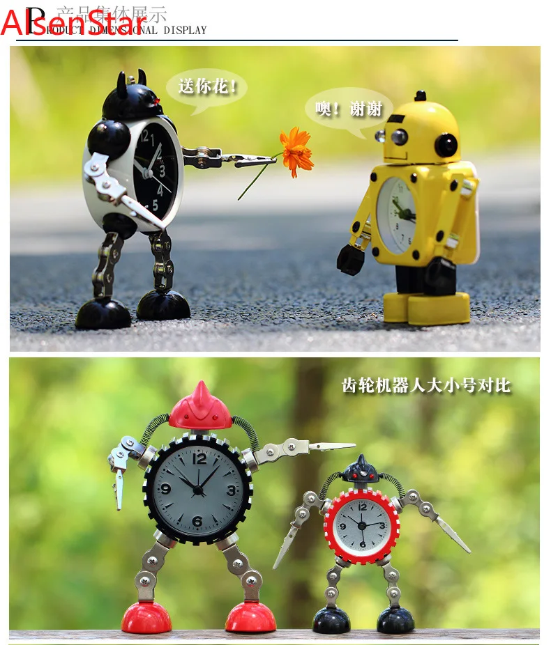 Metal Robot Alarm Clock with Arm Clip Cartoon Children Cute Silent Alarm Clock Student Gifts Bedroom Desktop Alarm Clocks
Metal Robot Alarm Clock with Arm Clip Cartoon Children Cute Silent Alarm Clock Student Gifts Bedroom Desktop Alarm Clocks