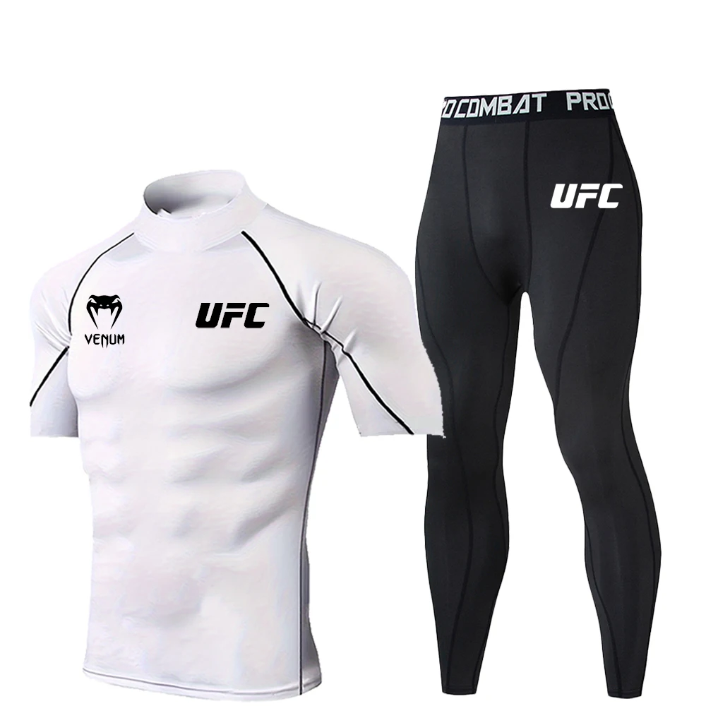 UFC Men's Fighting Tight Elastic T-shirt Pants Summer New Outdoor Sports Fitness Short Sleeve Street Jogging Top Set
UFC Men's Fighting Tight Elastic T-shirt Pants Summer New Outdoor Sports Fitness Short Sleeve Street Jogging Top Set