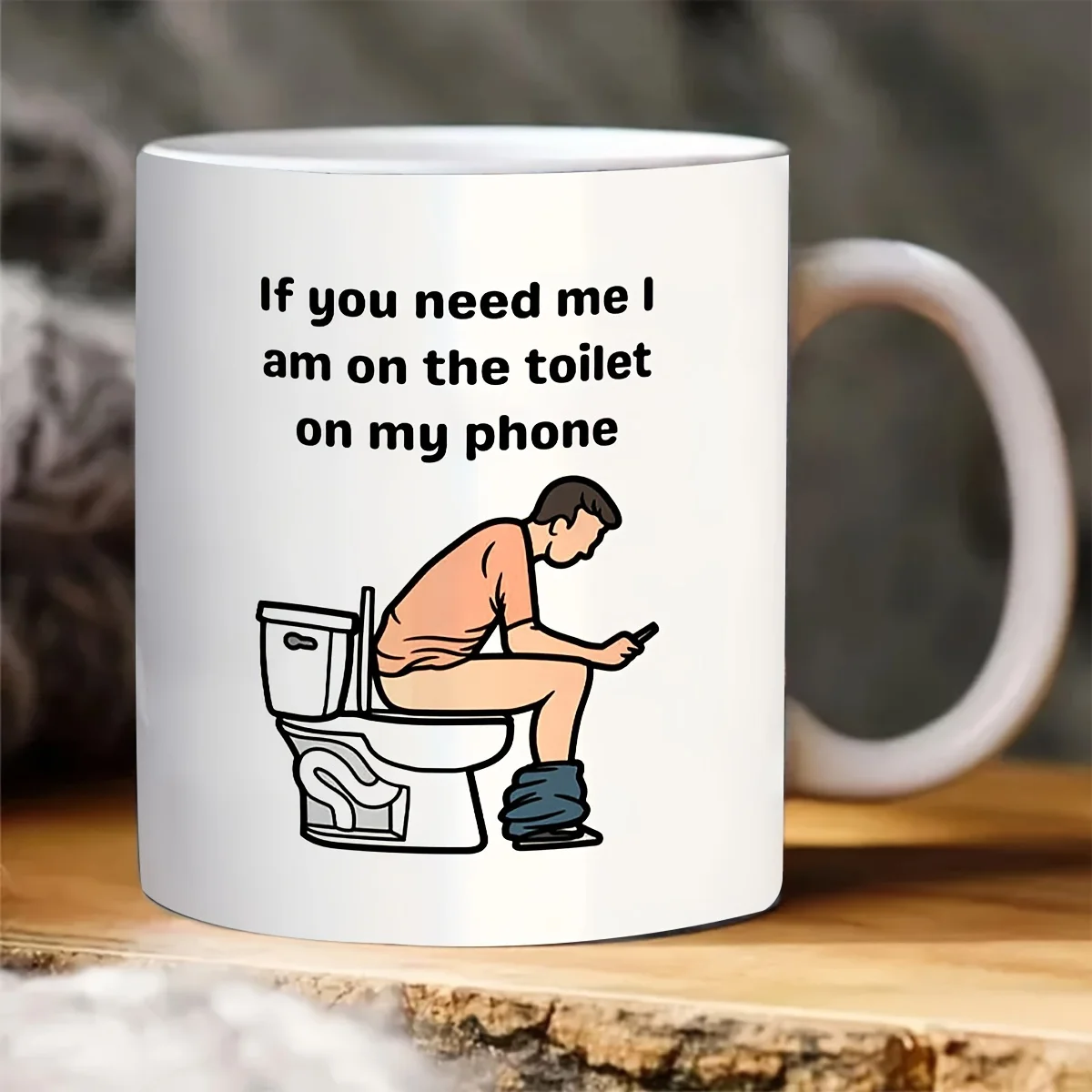 1pc Humorous Ceramic Coffee Mug with "If You Need Me, I'm on the Toilet" Phone Joke - Double-Sided Design, White Tea Cup for Hot
1pc Humorous Ceramic Coffee Mug with "If You Need Me, I'm on the Toilet" Phone Joke - Double-Sided Design, White Tea Cup for Hot