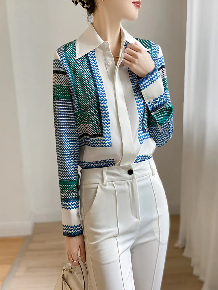Plaid Chiffon Women Shirts Summer New Design 2023 Turn-Down Collar Slim Long-Sleeved Elegant Office Lady Outwear tops
Plaid Chiffon Women Shirts Summer New Design 2023 Turn-Down Collar Slim Long-Sleeved Elegant Office Lady Outwear tops