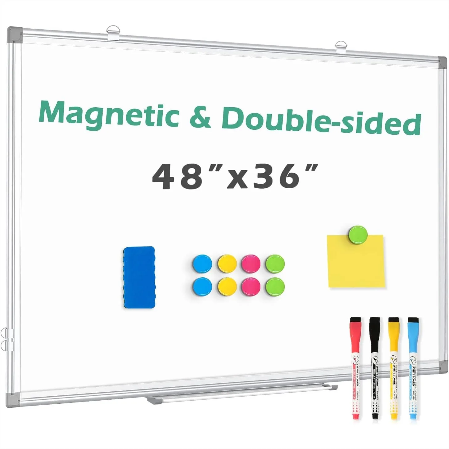 Double Sided Magnetic White Board 48x36 Dry Erase Board for Wall with Aluminum Frame Presentation Board for School Office Home
Double Sided Magnetic White Board 48x36 Dry Erase Board for Wall with Aluminum Frame Presentation Board for School Office Home