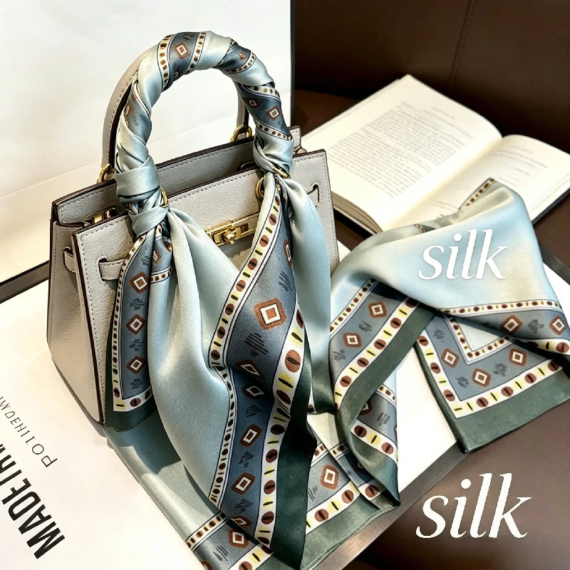 Mulberry Silk Korea's New UV-blocking Long Double-sided Elegant Silk Scarf Neck with Thin Streamer Silk Scarf Bag Decoration
Mulberry Silk Korea's New UV-blocking Long Double-sided Elegant Silk Scarf Neck with Thin Streamer Silk Scarf Bag Decoration