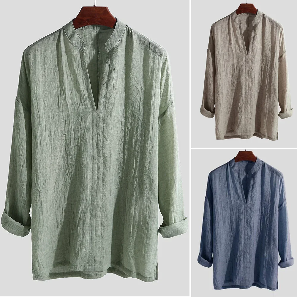 Men's Chinese Style Solid Color Summer Comfortable Men Cotton Linen Pullover Tops Tee 3/4 Sleeve V Neck Casual Loose T-Shirt
Men's Chinese Style Solid Color Summer Comfortable Men Cotton Linen Pullover Tops Tee 3/4 Sleeve V Neck Casual Loose T-Shirt
