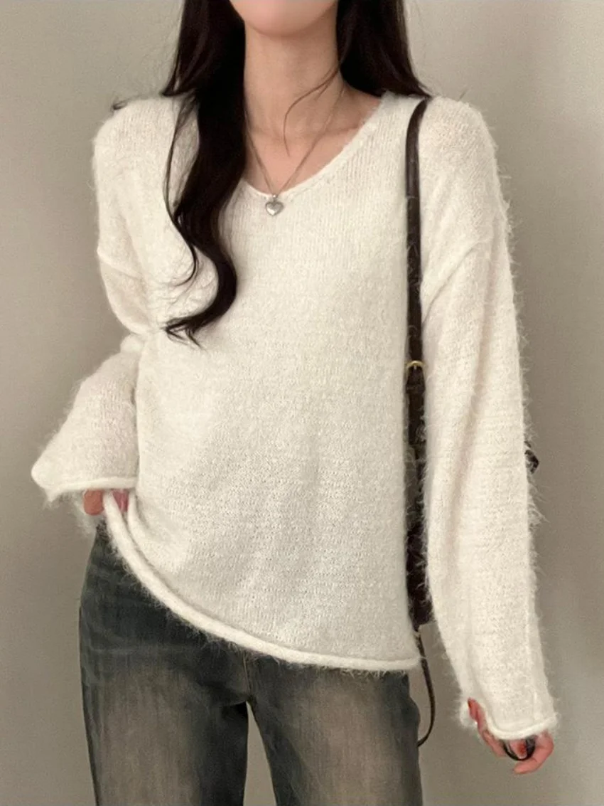 Alien Kitty, зимние норковые свитера из волос, женские свободные свитера с v-образным вырезом, 2025 г., шикарные новые повседневные минималистичные пуловеры с длинными рукавами, нежные
Alien Kitty, зимние норковые свитера из волос, женские свободные свитера с v-образным вырезом, 2025 г., шикарные новые повседневные минималистичные пуловеры с длинными рукавами, нежные