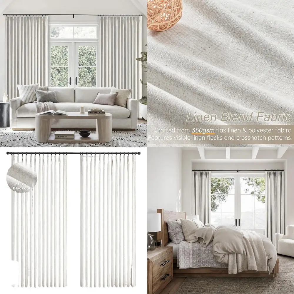 Luxury 100% Blackout Linen Sliding Door Curtains, Wide Pinch Pleated, 72x84 for Patio & Living Room
Luxury 100% Blackout Linen Sliding Door Curtains, Wide Pinch Pleated, 72x84 for Patio & Living Room