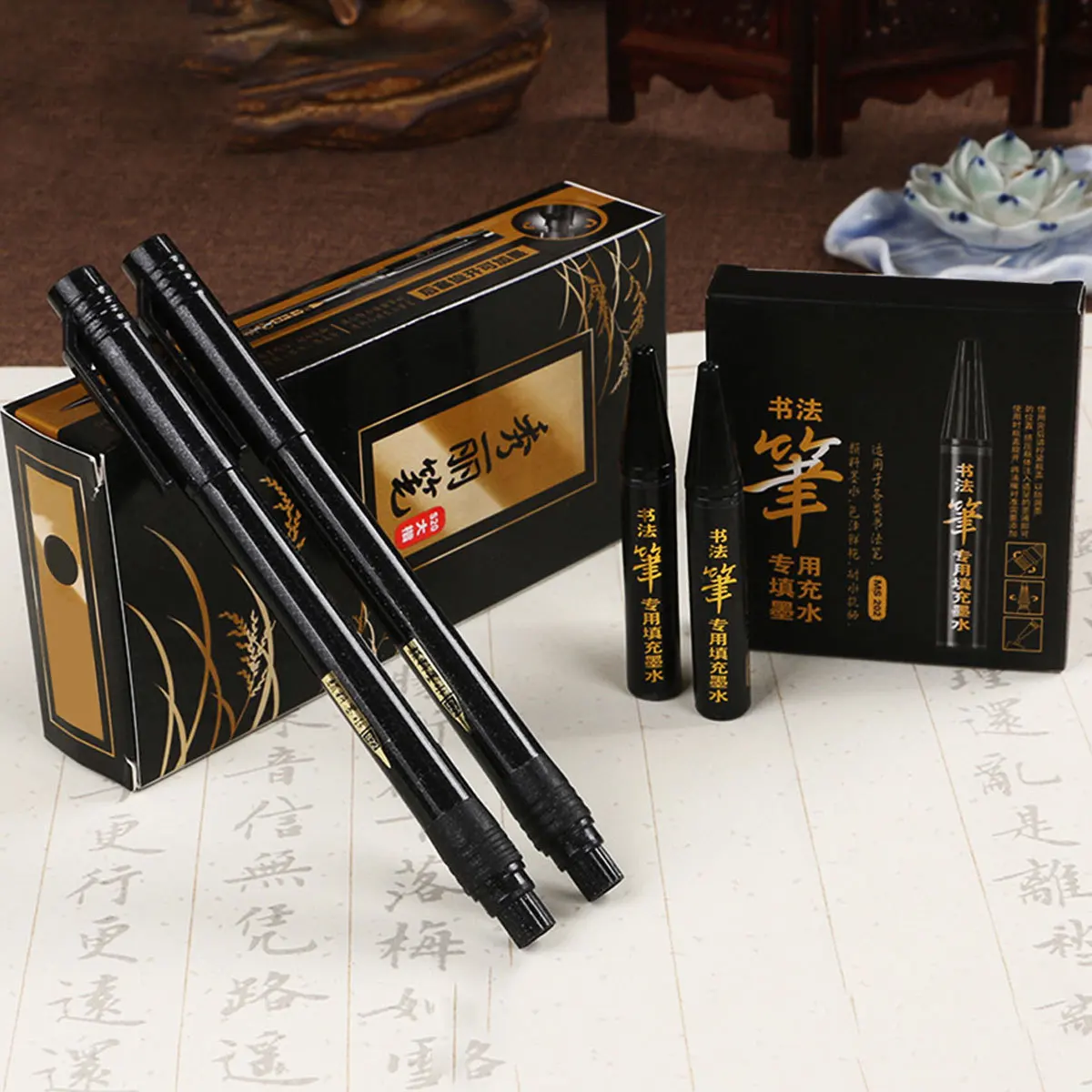 1Set Calligraphy Brush Pens Set S23 Ms202 Ink Water-Based Black Ink Fine Medium Broad Tips for Chinese Japanese
1Set Calligraphy Brush Pens Set S23 Ms202 Ink Water-Based Black Ink Fine Medium Broad Tips for Chinese Japanese