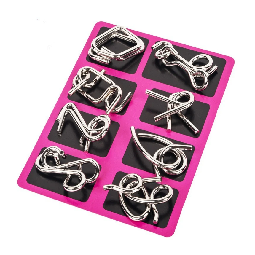 Brain Teaser Metal Wire Puzzles Toys Chinese Trick Toy Metal Wire Puzzle Set for Party Favor Challenge
Brain Teaser Metal Wire Puzzles Toys Chinese Trick Toy Metal Wire Puzzle Set for Party Favor Challenge