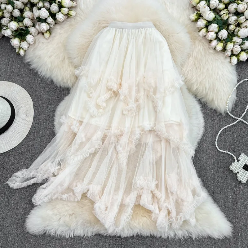 Luxury Sweet Irregular Tulle Skirt Elastic High-Waisted Midi Skirts A-Line Puff Fairy Skirt Women Pleated Skirts Party Dress
Luxury Sweet Irregular Tulle Skirt Elastic High-Waisted Midi Skirts A-Line Puff Fairy Skirt Women Pleated Skirts Party Dress