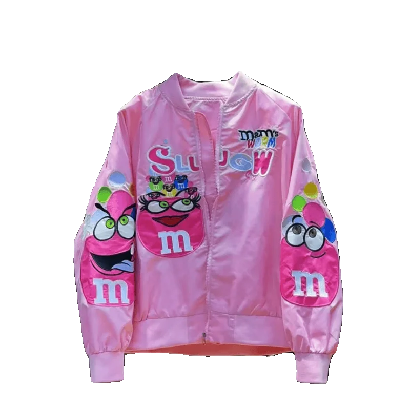 Casual American Cartoon Embroidery Baseball Jaet Men's Spring Trendy Hip Hop Loose Outerwear for Couples Youth Sle
Casual American Cartoon Embroidery Baseball Jaet Men's Spring Trendy Hip Hop Loose Outerwear for Couples Youth Sle
