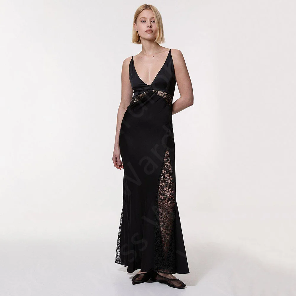 Customized Latest Sexy Evening Dresses Black Mermaid Prom Party Gowns Lace V Neckline Wedding Guest Dresses Back Out Sleeveless
Customized Latest Sexy Evening Dresses Black Mermaid Prom Party Gowns Lace V Neckline Wedding Guest Dresses Back Out Sleeveless