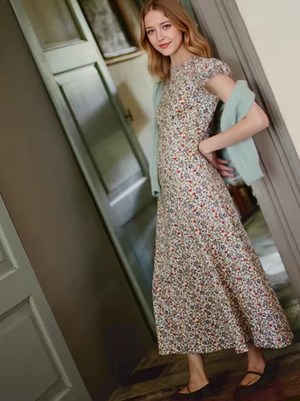 Retro Floral Print Long Dress Women's High Waist Bubble Sleeve Cotton Spring Summer Ins Style Floral Skirt City Walk Tour Daily
Retro Floral Print Long Dress Women's High Waist Bubble Sleeve Cotton Spring Summer Ins Style Floral Skirt City Walk Tour Daily