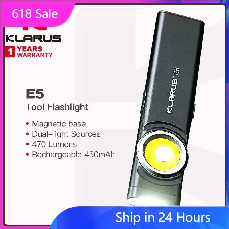 Инструментальный фонарик Klarus E5 с двумя источниками света, белый/красный/синий, 3 цвета, 470 люмен, легкий, 35,8 г, перезаряжаемый, EDC
Инструментальный фонарик Klarus E5 с двумя источниками света, белый/красный/синий, 3 цвета, 470 люмен, легкий, 35,8 г, перезаряжаемый, EDC