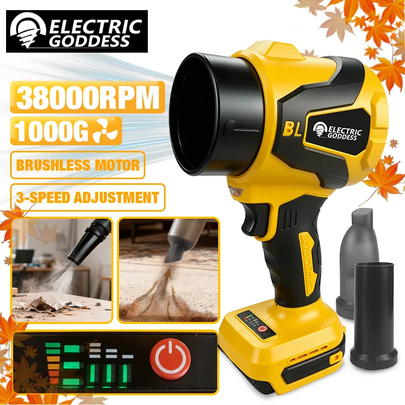 3000W Brushless Electric Turbo Blower Jet Fan 300000RPM 2 In 1 Blowing Suction Snow Removal Vacuuming For Dewalt 20V Battery Pin
3000W Brushless Electric Turbo Blower Jet Fan 300000RPM 2 In 1 Blowing Suction Snow Removal Vacuuming For Dewalt 20V Battery Pin