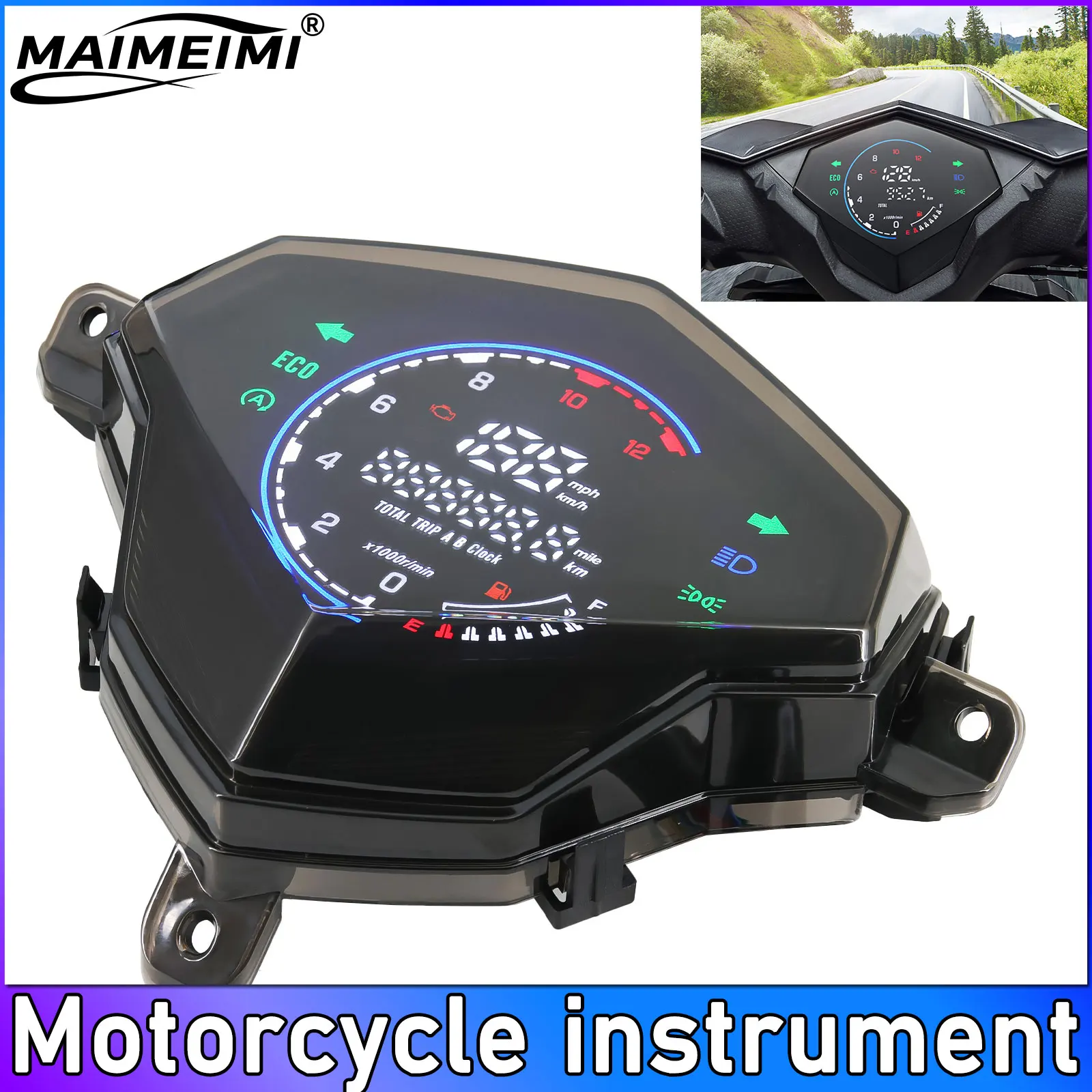 Цифровой спидометр, обороты в минуту, приборная панель, мотоциклетный инструмент + индикатор указателя поворота ECO ODO для Mio110 Mio125 M3, индивидуальный заказ 
Цифровой спидометр, обороты в минуту, приборная панель, мотоциклетный инструмент + индикатор указателя поворота ECO ODO для Mio110 Mio125 M3, индивидуальный заказ