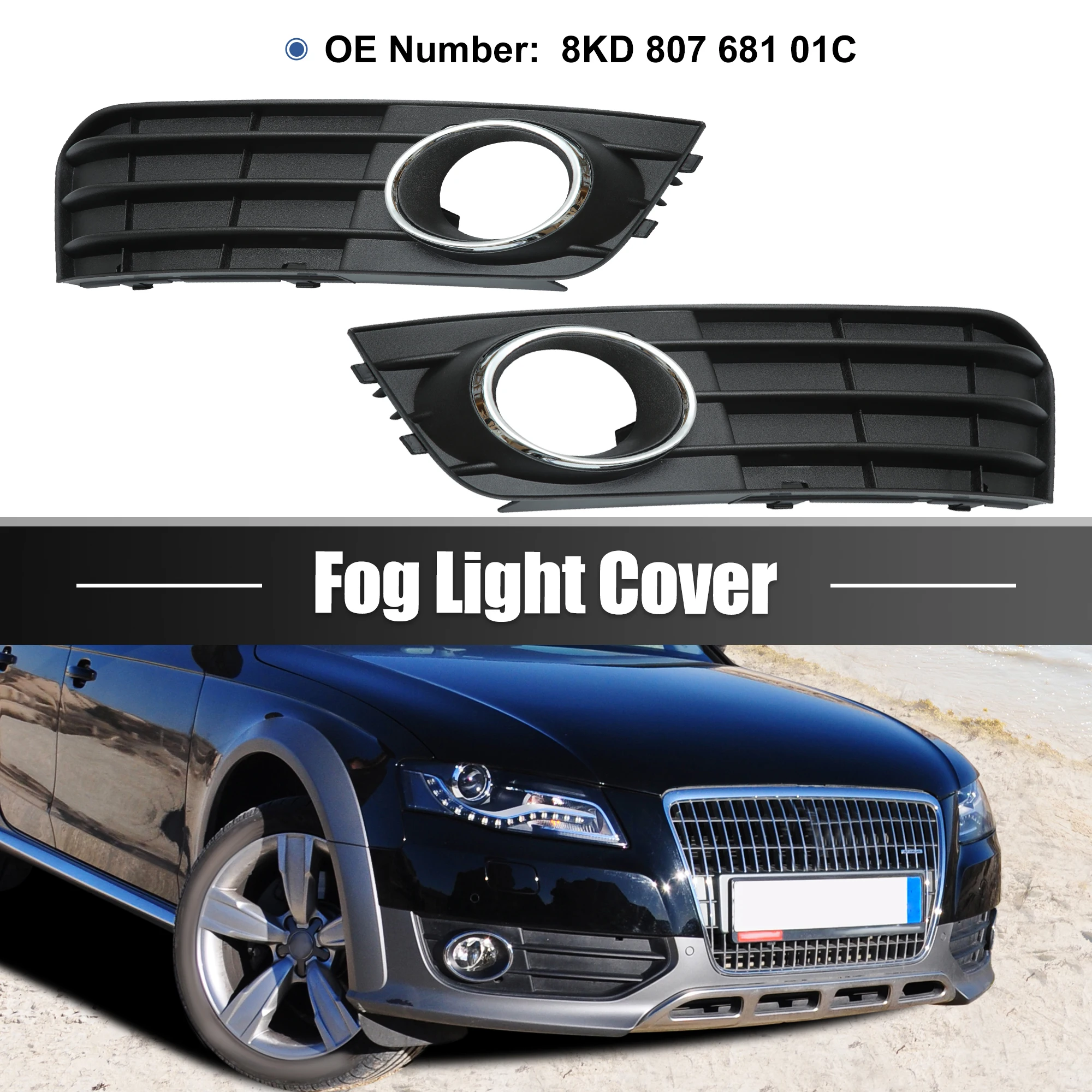 X Autohaux 8KD 807 681 01C 8KD 807 682 01C Front Left Driver Side Right Passenger Side Fog Light Grille Cover for Audi A4 09-12
X Autohaux 8KD 807 681 01C 8KD 807 682 01C Front Left Driver Side Right Passenger Side Fog Light Grille Cover for Audi A4 09-12