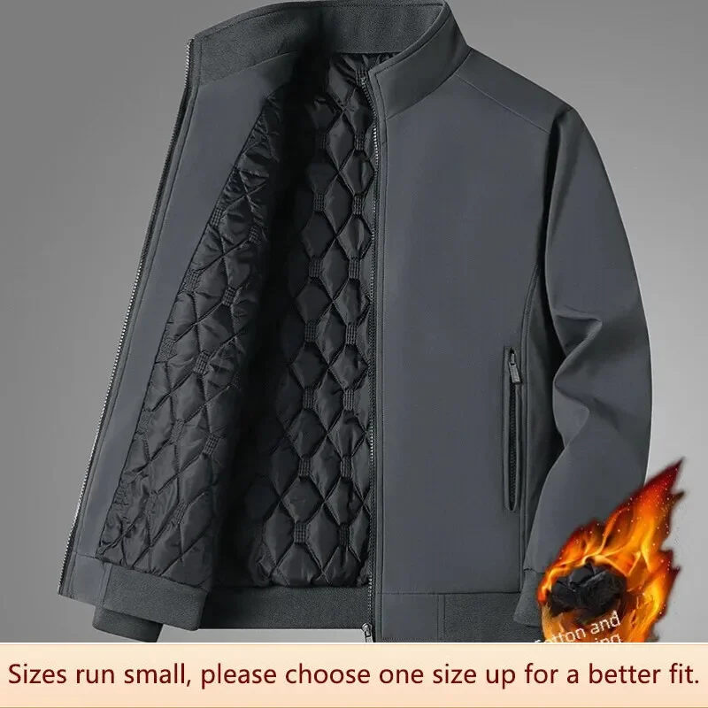 Dad Autumn Winter Casual Jacket Fleece Warm Middle-aged Elderly Men Stand Collar Winter Clothes Pure Color Top
Dad Autumn Winter Casual Jacket Fleece Warm Middle-aged Elderly Men Stand Collar Winter Clothes Pure Color Top