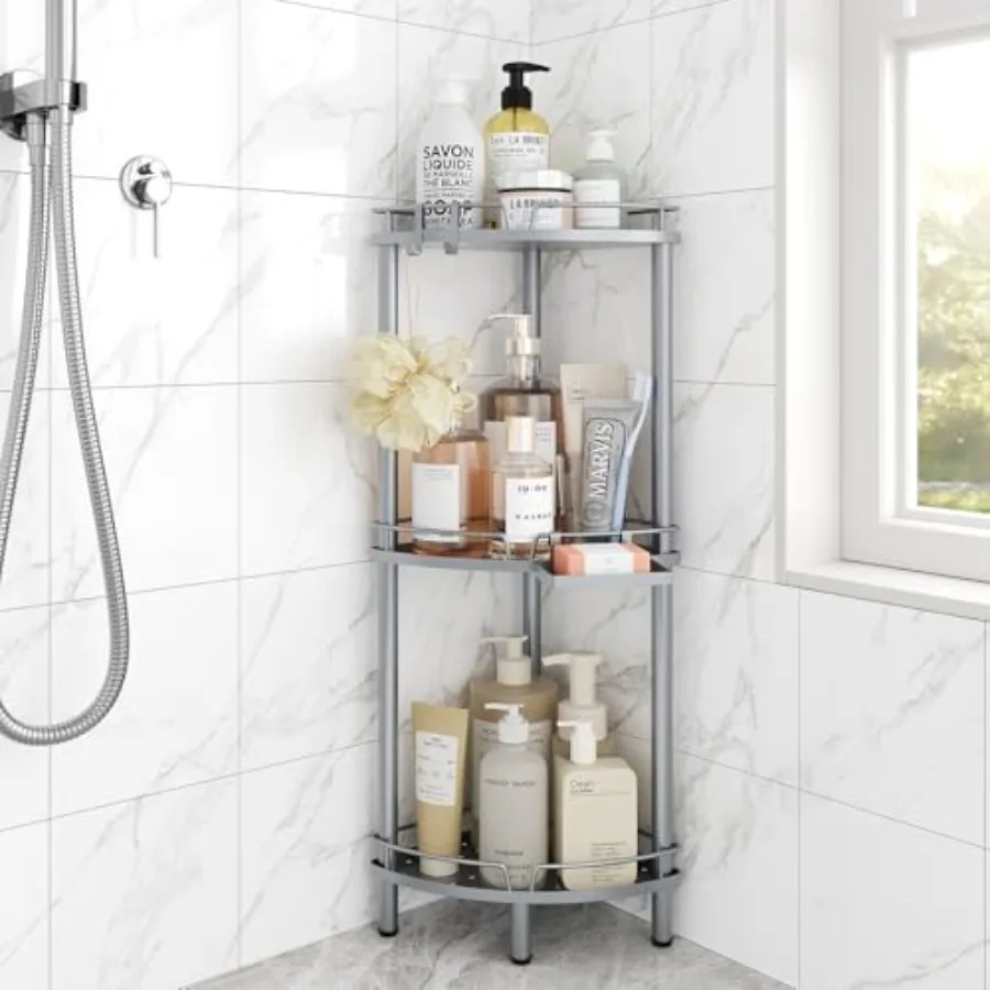 Corner Shower Caddy Standing, 3 Tier Rustproof Metal Shower Organizer with Soap Holder, Floor Shower Corner Shelf Rack Storage
Corner Shower Caddy Standing, 3 Tier Rustproof Metal Shower Organizer with Soap Holder, Floor Shower Corner Shelf Rack Storage