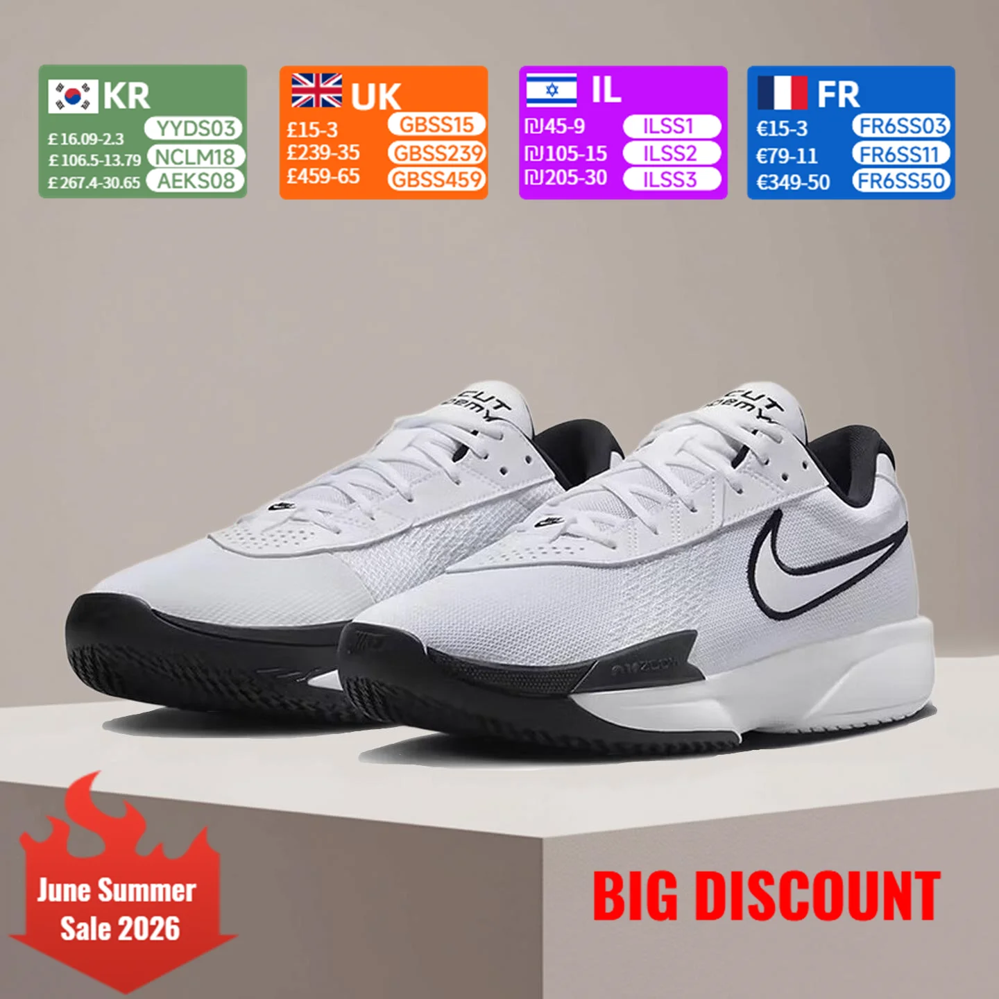 Nike Air Zoom G.T. CUT Men's/Women's Basketball Shoes Slip-Resistant, Lightweight Support, Cushioning, Durable FB2598-100
Nike Air Zoom G.T. CUT Men's/Women's Basketball Shoes Slip-Resistant, Lightweight Support, Cushioning, Durable FB2598-100