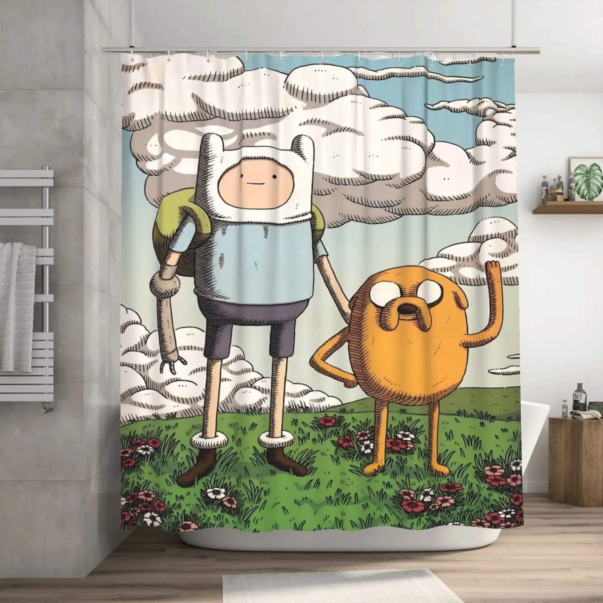 Adventure Time Finn & Jake Shower Curtain - Durable Polyester Bathroom Decor with Grommets, Machine Washable, Vibrant Character
Adventure Time Finn & Jake Shower Curtain - Durable Polyester Bathroom Decor with Grommets, Machine Washable, Vibrant Character