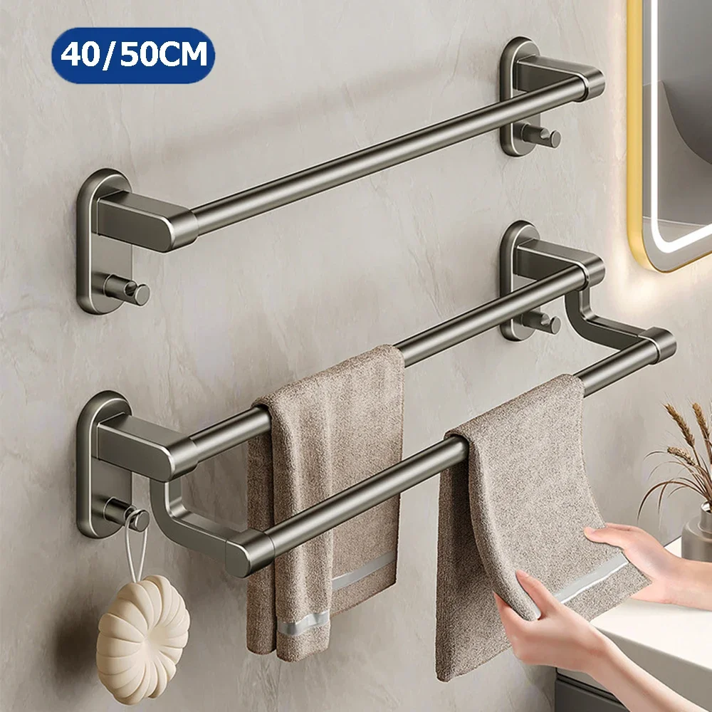 40/50cm Bathroom Towel Holder Slippers Rack Wall Mounted Towel Rack Gun Single Dual Towel Bar with Hook Kitchen Accessories
40/50cm Bathroom Towel Holder Slippers Rack Wall Mounted Towel Rack Gun Single Dual Towel Bar with Hook Kitchen Accessories