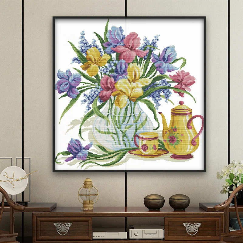 Fresh flower vase simple living room cross stitch printing fabric self embroidery
Fresh flower vase simple living room cross stitch printing fabric self embroidery