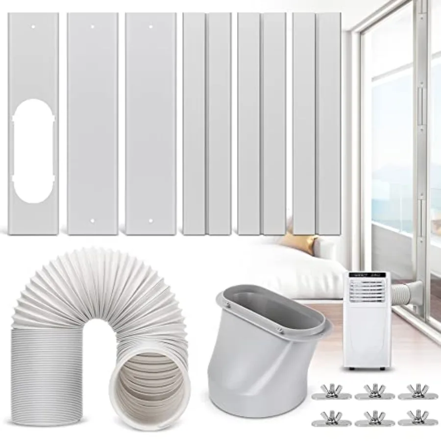 Portable Air Conditioner Window Vent Kit, Adjustable Window Seal with 5.9 Inch Diameter, 78.7 Inch Length Exhaust Hose for A/C
Portable Air Conditioner Window Vent Kit, Adjustable Window Seal with 5.9 Inch Diameter, 78.7 Inch Length Exhaust Hose for A/C