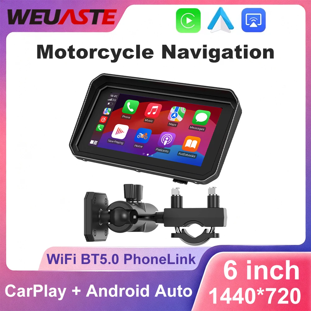 6-дюймовый портативный экран для мотоцикла, беспроводной CarPlay, мото GPS-навигация, мото Android, автоматический монитор, водонепроницаемый
6-дюймовый портативный экран для мотоцикла, беспроводной CarPlay, мото GPS-навигация, мото Android, автоматический монитор, водонепроницаемый