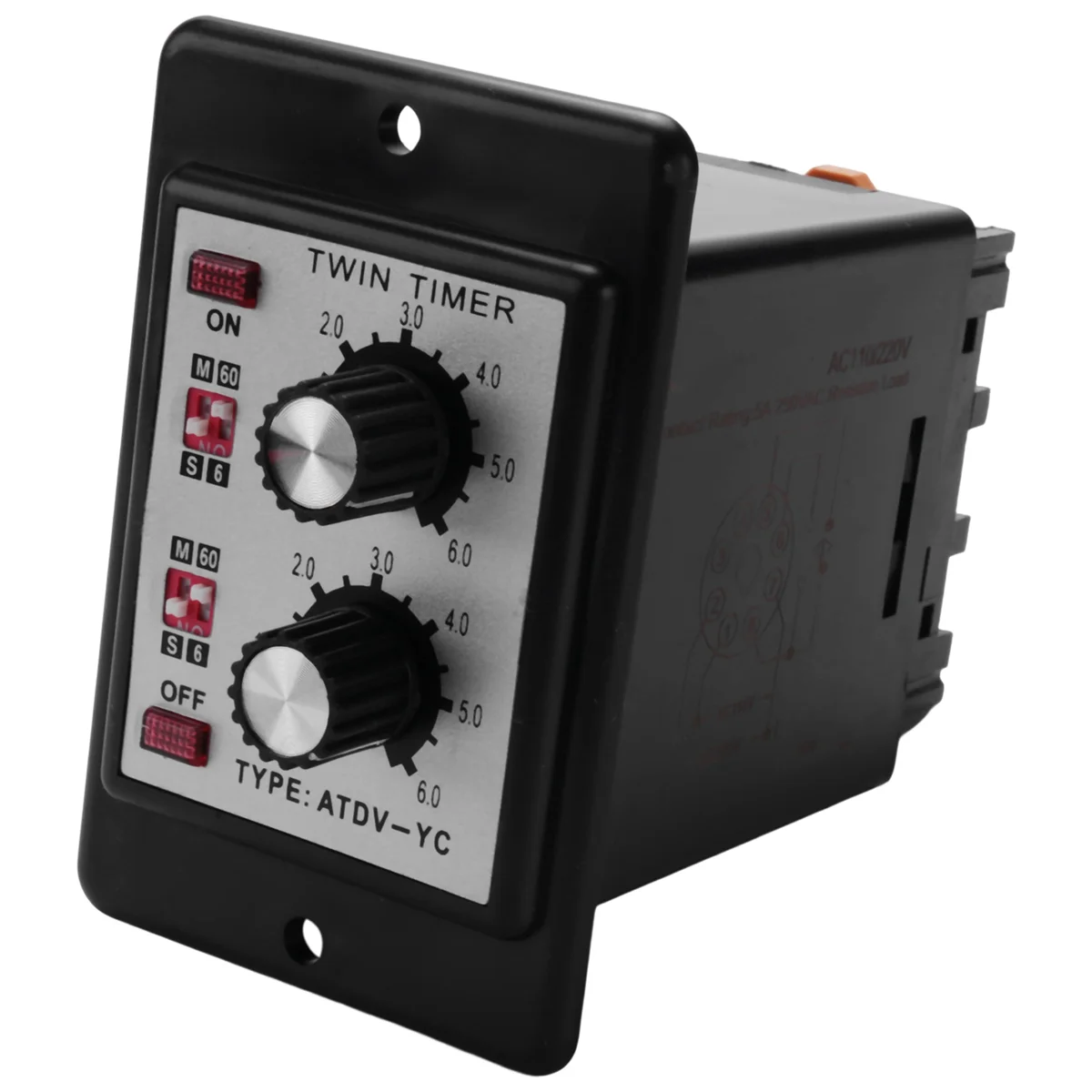 Hot sale On Off Twin Relay Knob Control Time Switch ATDV- 6S-60M Relay Board AC 110/220V Electrical Access(AC110/220V)
Hot sale On Off Twin Relay Knob Control Time Switch ATDV- 6S-60M Relay Board AC 110/220V Electrical Access(AC110/220V)