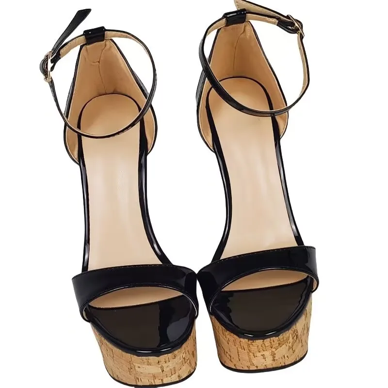 DIZHUANG Сексуальные женские босоножки на высоком каблуке. Черные лакированные сандалии. Высота каблука около 15 см. Босоножки на платформе на танкетке. 34-46
DIZHUANG Сексуальные женские босоножки на высоком каблуке. Черные лакированные сандалии. Высота каблука около 15 см. Босоножки на платформе на танкетке. 34-46