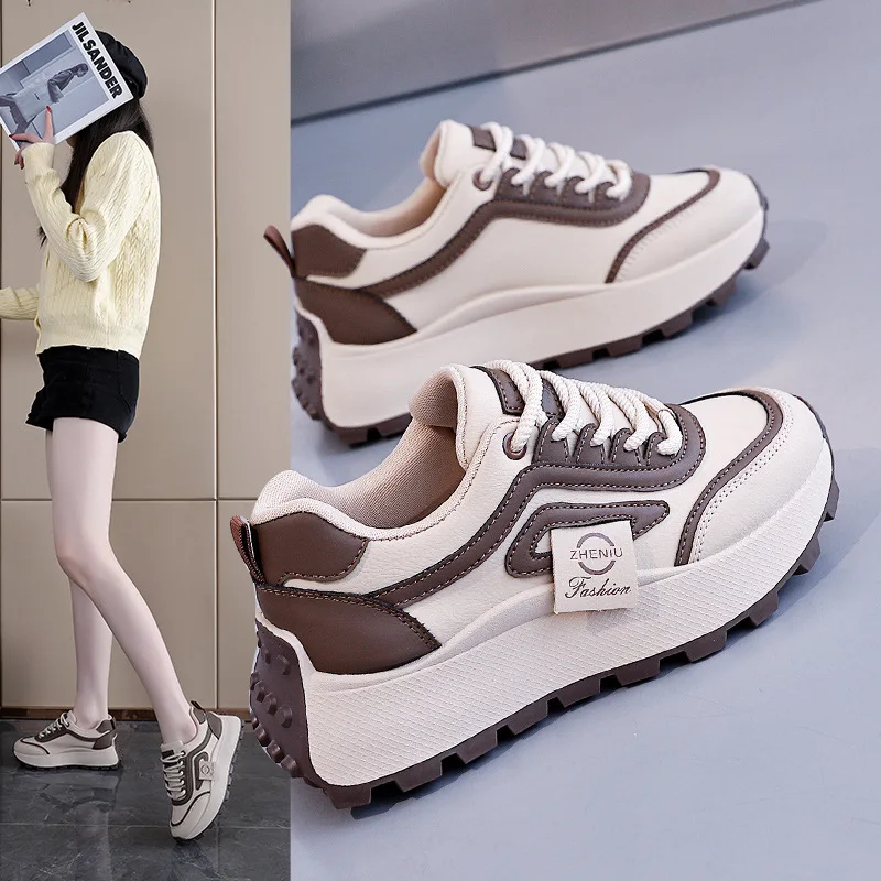 Women's Platform Chunky Sneakers 2026 Spring Retro Dad Shoes Lace Up Comfortable Walking Shoes Daily Student Korean Fashion
Women's Platform Chunky Sneakers 2026 Spring Retro Dad Shoes Lace Up Comfortable Walking Shoes Daily Student Korean Fashion