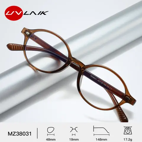 Minimalist Women Small Oval Glasses TR90 Frame Blue Light Blocking Plano Lenses Retro Tortoiseshell Design Versatile
