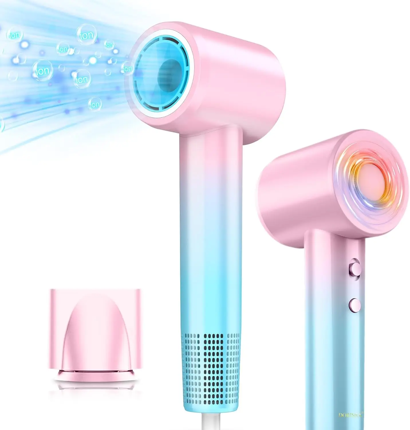 110,000 RPM Ionic Hair Dryer, Fast Drying, Lightweight, 4 Temp Settings, for All Hair Types, Pink Blue
110,000 RPM Ionic Hair Dryer, Fast Drying, Lightweight, 4 Temp Settings, for All Hair Types, Pink Blue