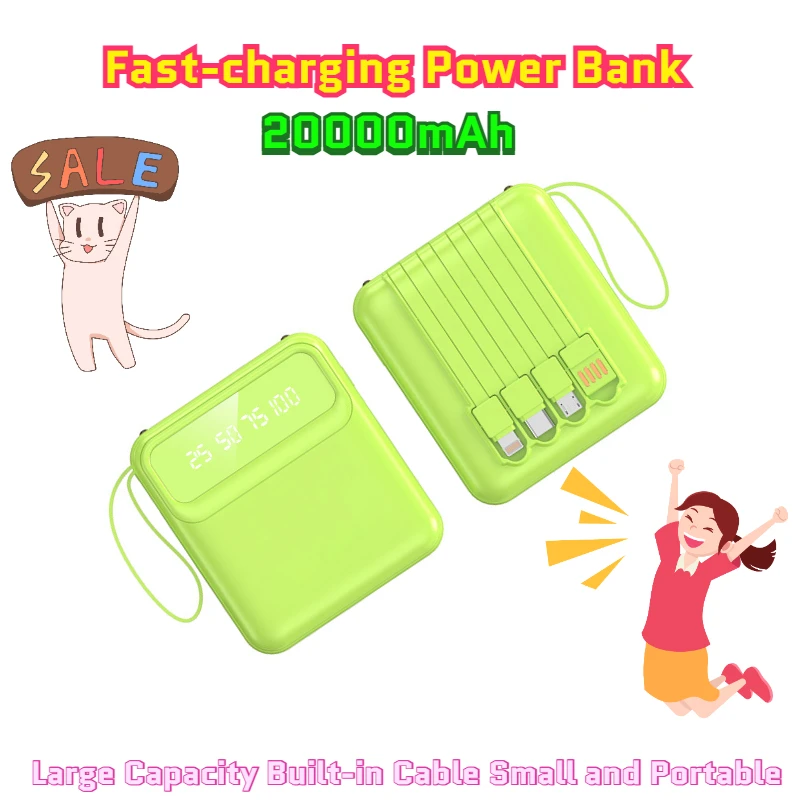 20000mAh Fast-charging Power Bank with A Large Capacity Built-in Cable Small and Portable
20000mAh Fast-charging Power Bank with A Large Capacity Built-in Cable Small and Portable