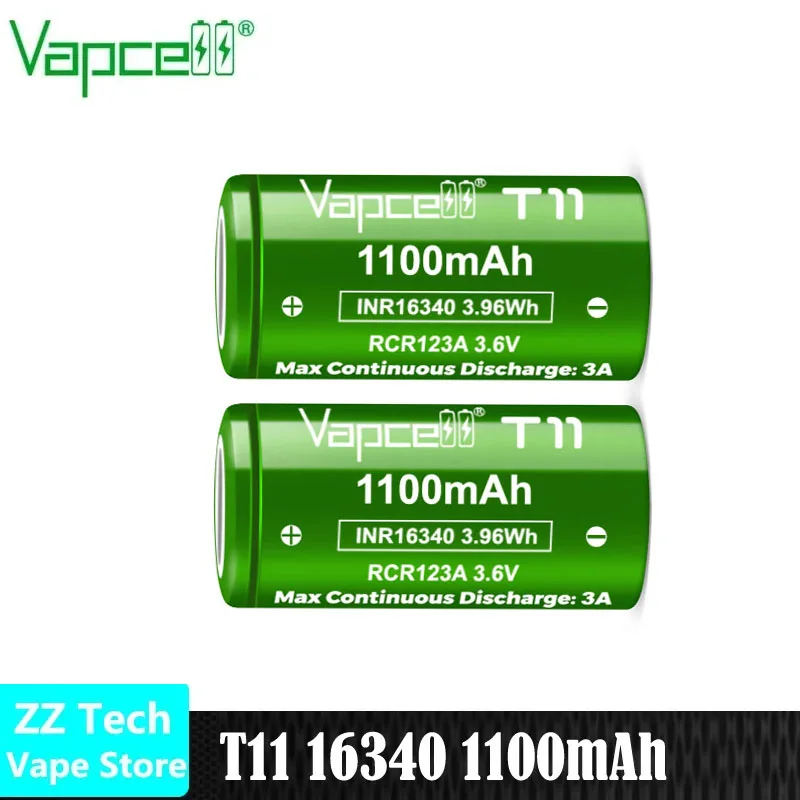 1-20pcs Original Vapcell T11 INR 16340 Battery 1100mAh 3A Discharger 3.6V Lithium Batteries Rechargeable Li-ion For Camera Toys
1-20pcs Original Vapcell T11 INR 16340 Battery 1100mAh 3A Discharger 3.6V Lithium Batteries Rechargeable Li-ion For Camera Toys