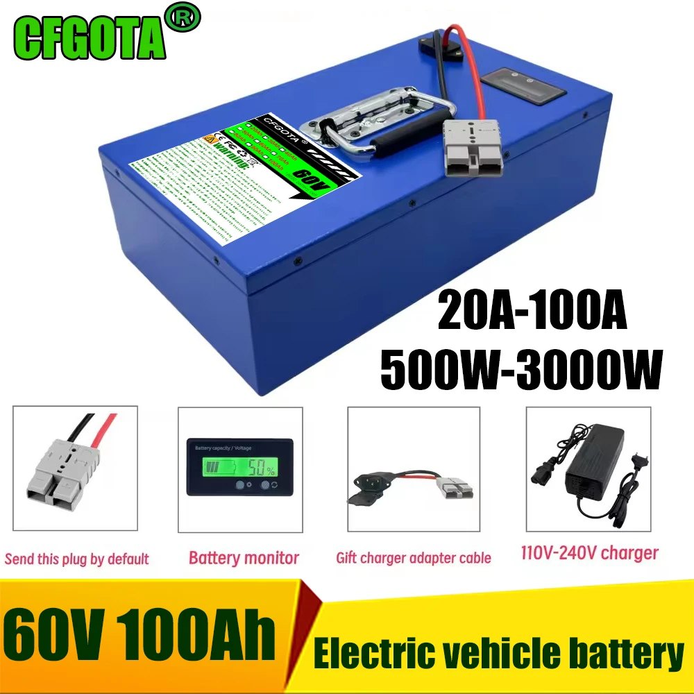Air fast transportation Large capacity 18650lithium battery 60V100AH Suitable for 3000W internal motors / all 60V equipment
Air fast transportation Large capacity 18650lithium battery 60V100AH Suitable for 3000W internal motors / all 60V equipment