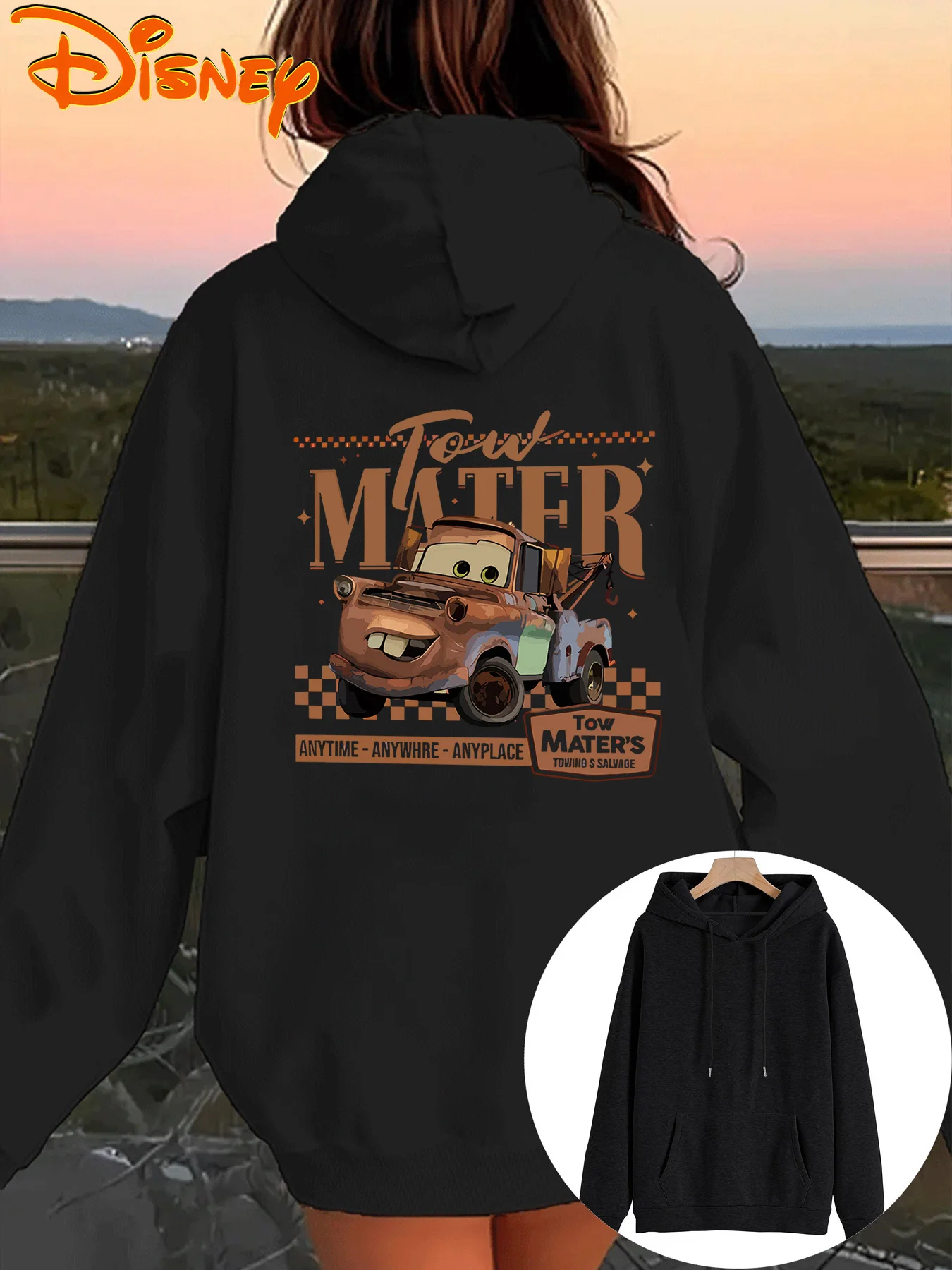 Женская флисовая толстовка с капюшоном Disney Cars Mater Pattern, осенне-зимняя уличная одежда унисекс, свободная повседневная одежда большого размера
Женская флисовая толстовка с капюшоном Disney Cars Mater Pattern, осенне-зимняя уличная одежда унисекс, свободная повседневная одежда большого размера