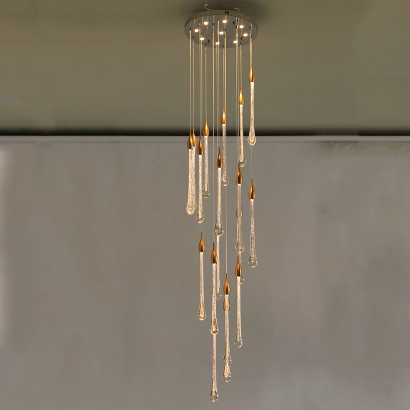 Modern Luxury Contemporary Hotel Bedroom Living Room Long Brass Chandeliers Raindrop Pendant Light
Modern Luxury Contemporary Hotel Bedroom Living Room Long Brass Chandeliers Raindrop Pendant Light