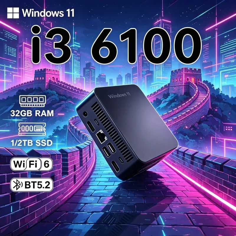 Splendid 2026 Pint-sized MINI PC Windows 11 Pro Core I3 6100 RAM 1TB SSD WIFI 6 BT5.2 4K HD Highborn Restful Gaming Office
Splendid 2026 Pint-sized MINI PC Windows 11 Pro Core I3 6100 RAM 1TB SSD WIFI 6 BT5.2 4K HD Highborn Restful Gaming Office