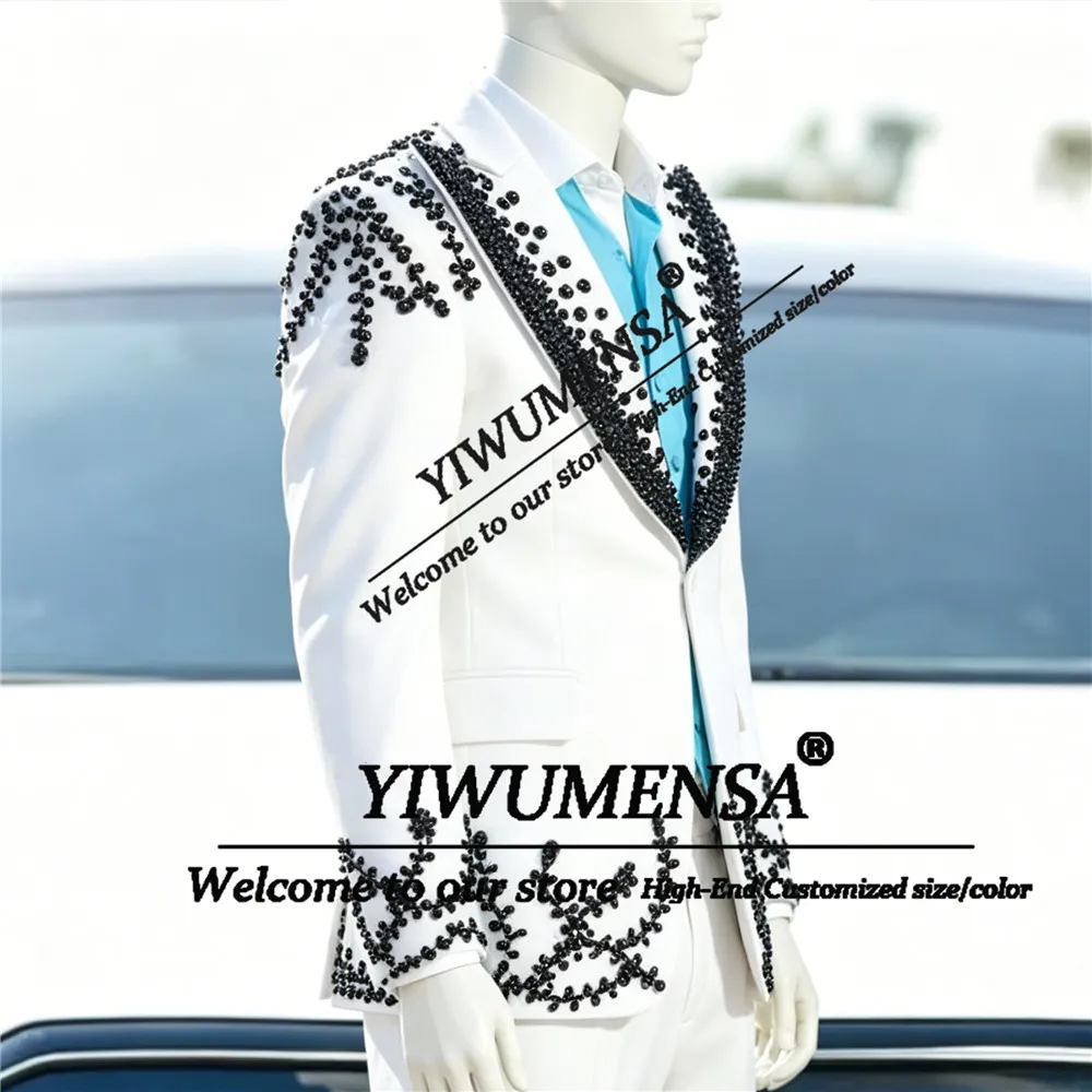 Elegant Pearls Beaded Suit Man For Wedding Single Breasted Blazer Pants 2 Piece Sets Customized Groom Tuxedos Slim Fit Outfits
Elegant Pearls Beaded Suit Man For Wedding Single Breasted Blazer Pants 2 Piece Sets Customized Groom Tuxedos Slim Fit Outfits