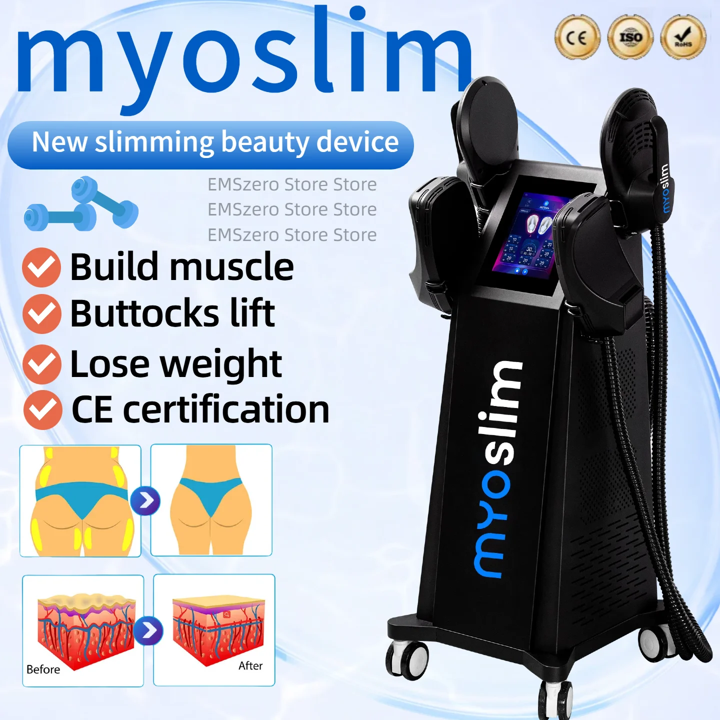 Myosilm 15 Tesla 6500W NEO Body Slimming Nova Fat Burning Muscle EMS Body Sculpting Electromagnetic Stimulate Hiemt Pro Machine
Myosilm 15 Tesla 6500W NEO Body Slimming Nova Fat Burning Muscle EMS Body Sculpting Electromagnetic Stimulate Hiemt Pro Machine