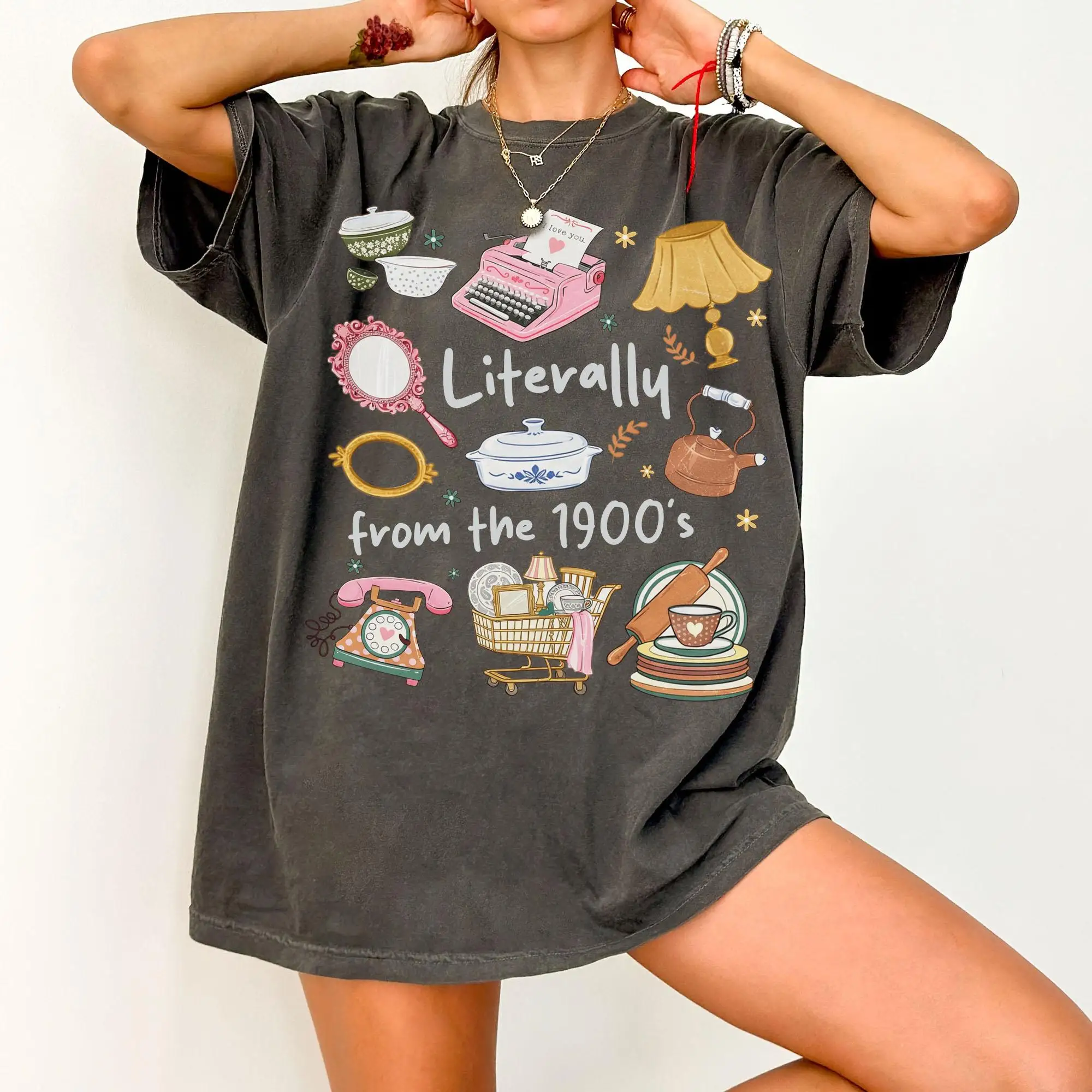 Plus Size Summer Women's Vintage Literally From The 1900s T-Shirt Cotton Breathable Stylish Versatile Street Style Oversized
Plus Size Summer Women's Vintage Literally From The 1900s T-Shirt Cotton Breathable Stylish Versatile Street Style Oversized